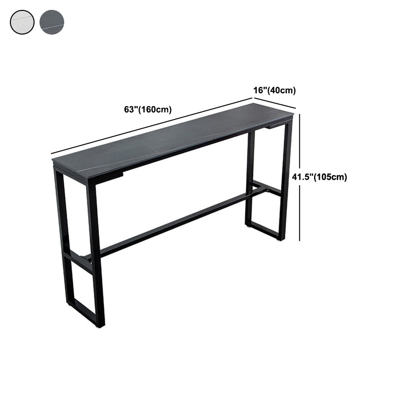 Modern Sintered Stone Bar Table Rectangle Dining Table for Kitchen Living Room Coffee Room
