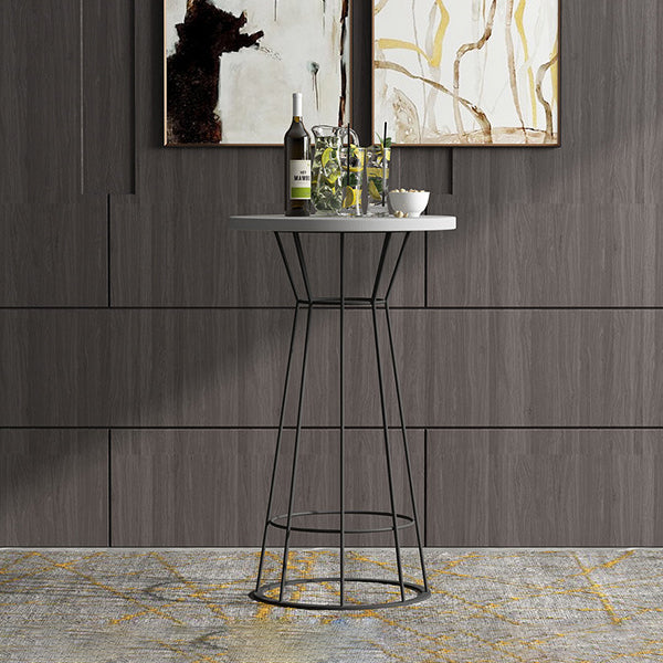 Solid Wood Bar Table Round Dining Table - 23.6" L X 23.6" W X 41.3" H