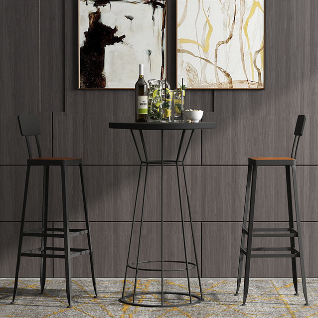 Solid Wood Bar Table Round Dining Table - 23.6" L X 23.6" W X 41.3" H