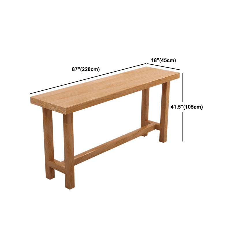 Modern Solid Wood Bar Table Natural Rectangle Bar Table for Kitchen Living Room