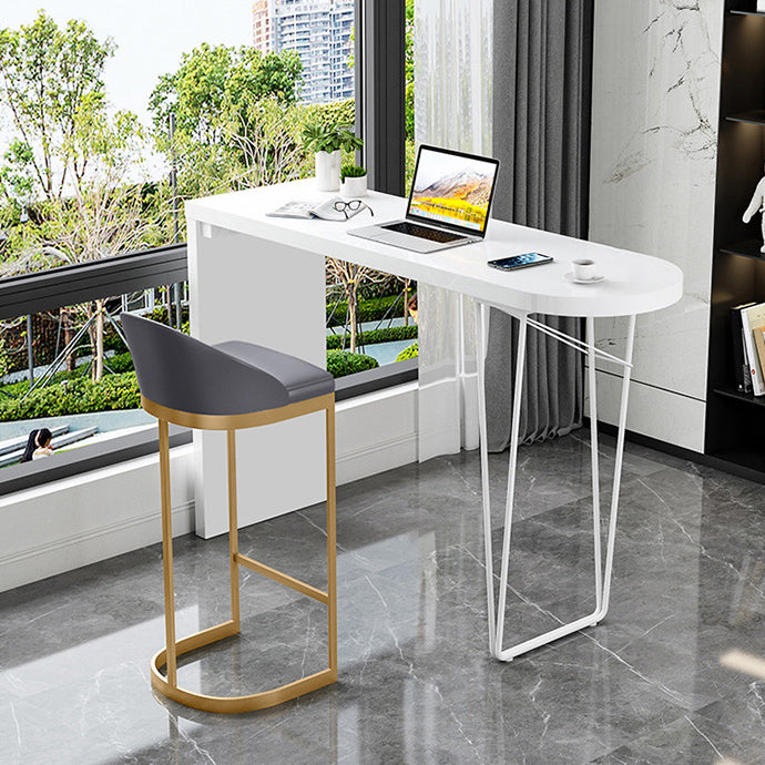 Specialty Pub Table Contemporary Wood Bar Table in White for Indoor