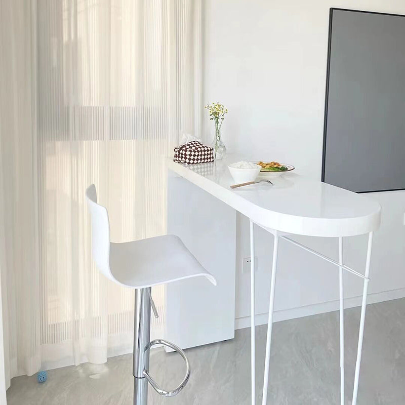 Specialty Pub Table Contemporary Wood Bar Table in White for Indoor