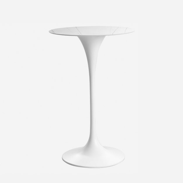 Contemporary Round Bar Stool Table Faux Marble and Stone Bar Table for Small Places