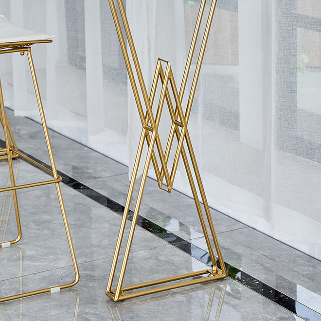 Traditional Luxury Solid Wood Table Gold and Metal Base Bar Table