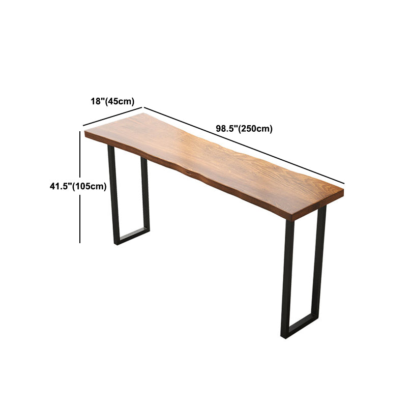 Bar Table in Metal and Wood Industrial Bar Height Table for Dining Room