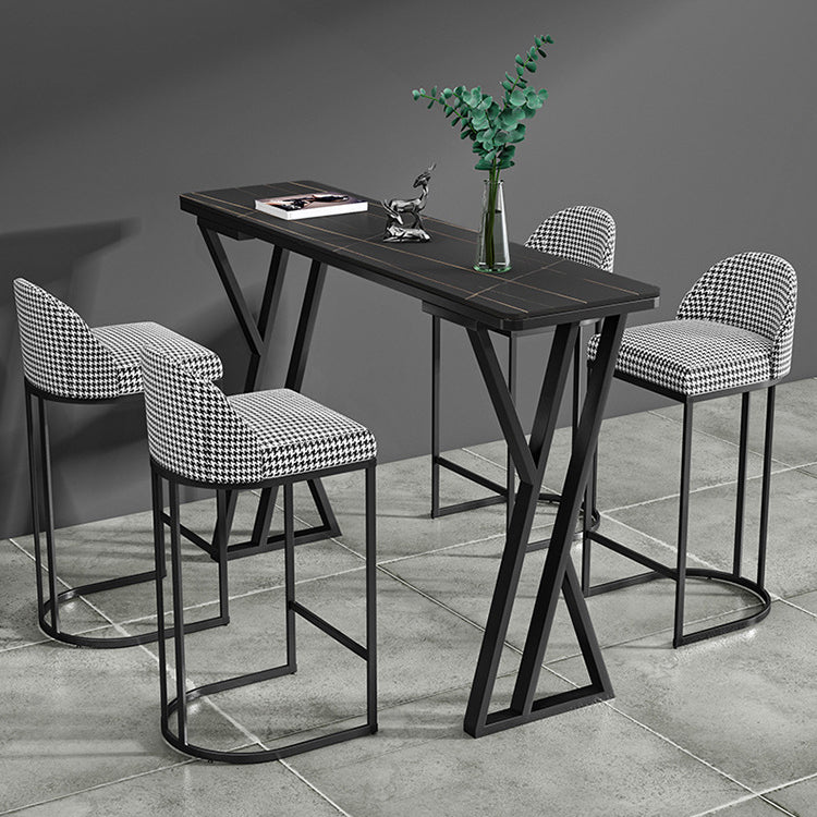 Rectangle Sintered Stone Bar Table Modern Dining Table for Kitchen Living Room