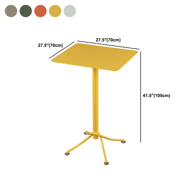 Metal Indoor-Outdoor Bar Height Table Contemporary Bar Table with Pedestal