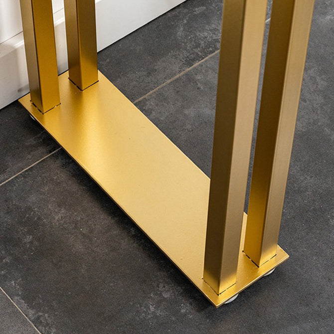 Sintered Stone Bar Table Modern Dining Table Gold and Metal Base Bar Table