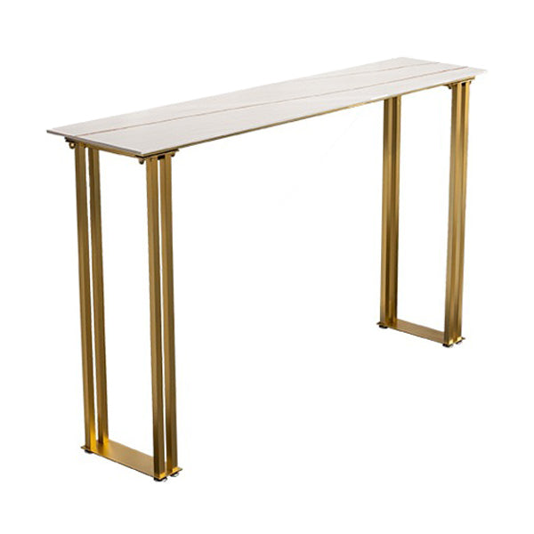 Sintered Stone Bar Table Modern Dining Table Gold and Metal Base Bar Table