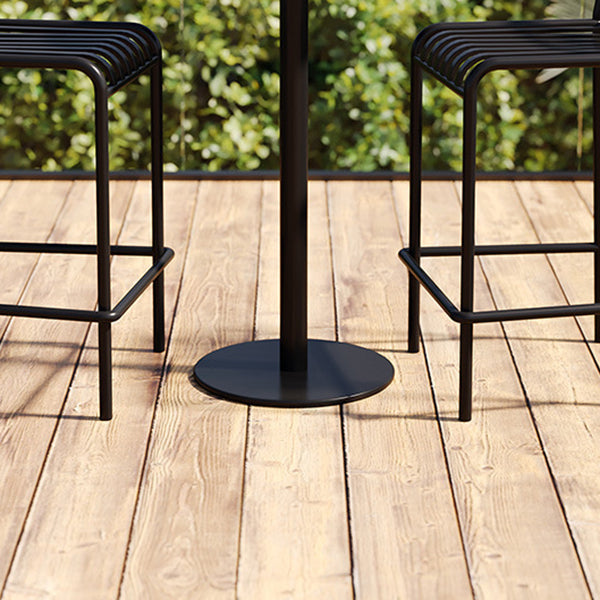 Round Metal Bar Table Industrial Dining Table - 23.6" L x 23.6" W x 41.3" H