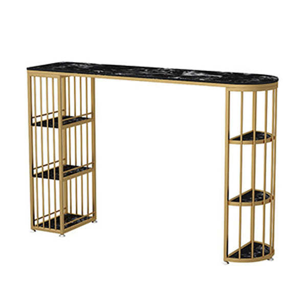 Double Pedestal Pub Table Free Form Glam Bar Table for Indoor and Breakroom