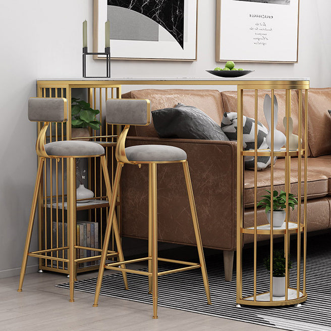 Double Pedestal Pub Table Free Form Glam Bar Table for Indoor and Breakroom