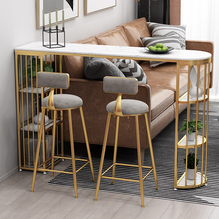 Double Pedestal Pub Table Free Form Glam Bar Table for Indoor and Breakroom