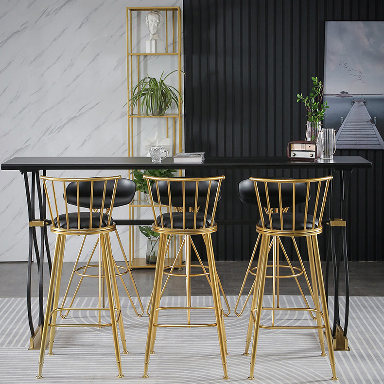 Rectangle Sintered Stone Dining Table Black and Metal Base Bar Table