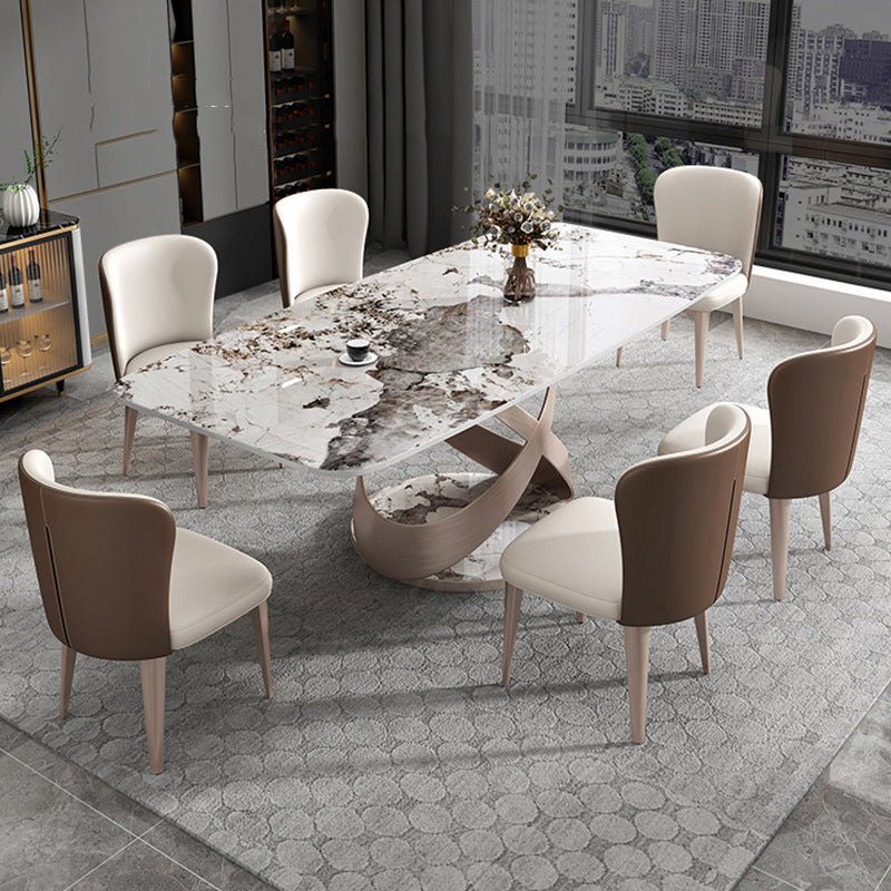 Rectangle Dining Set 1/4/5/7 Pieces Luxurious Sintered Stone Top Dinette Table Set