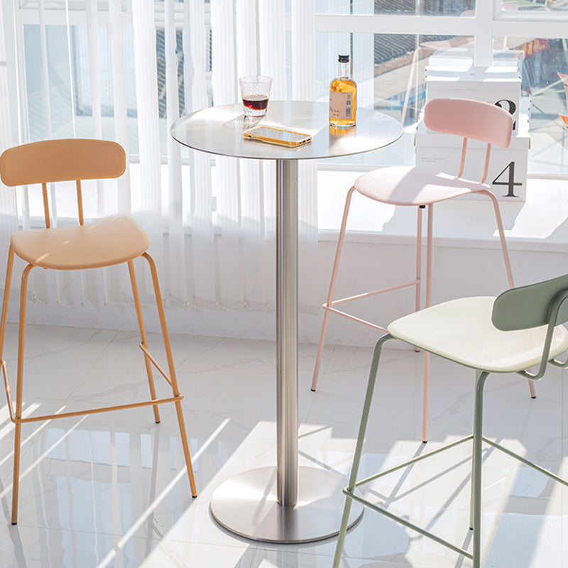 Industrial Metal Bar Dining Table Round Bistro Bar Table with Pedestal