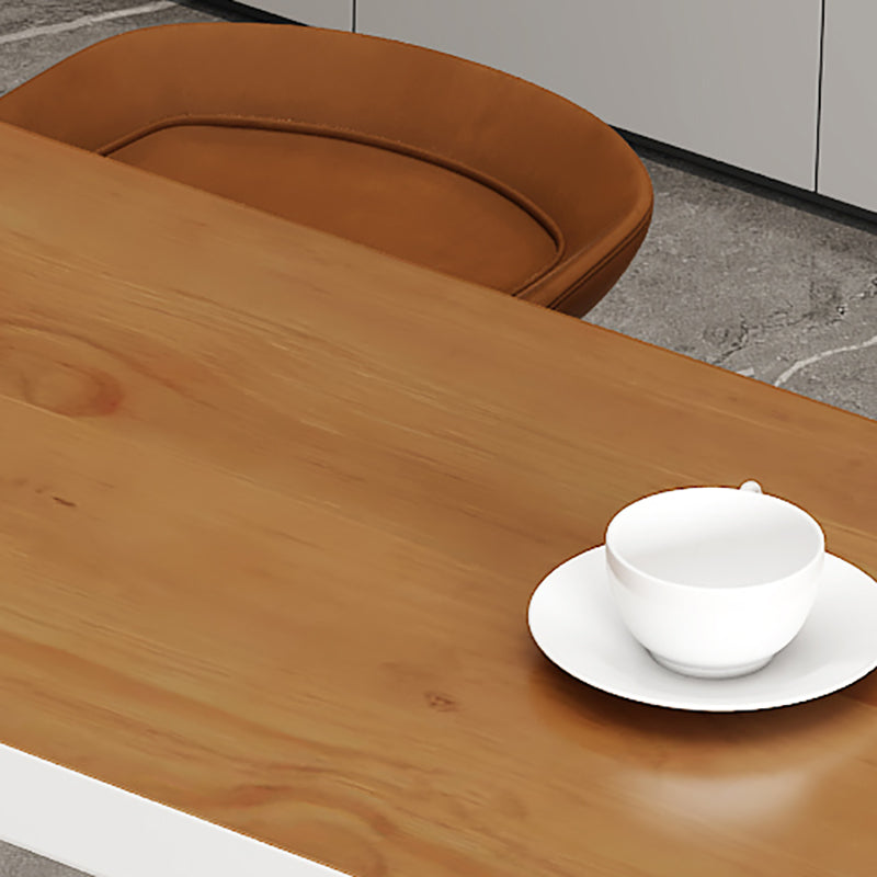 Industrial Metal Double Pedestal Bar Table Solid Wood Top Bar Table with Shelves