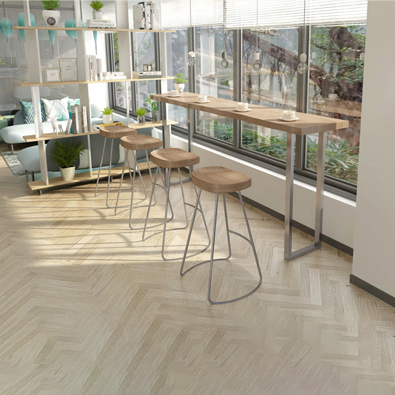 Solid Wood Bar Table Silver and Metal Base Bar Table for Kitchen LivingRoom Coffee Room