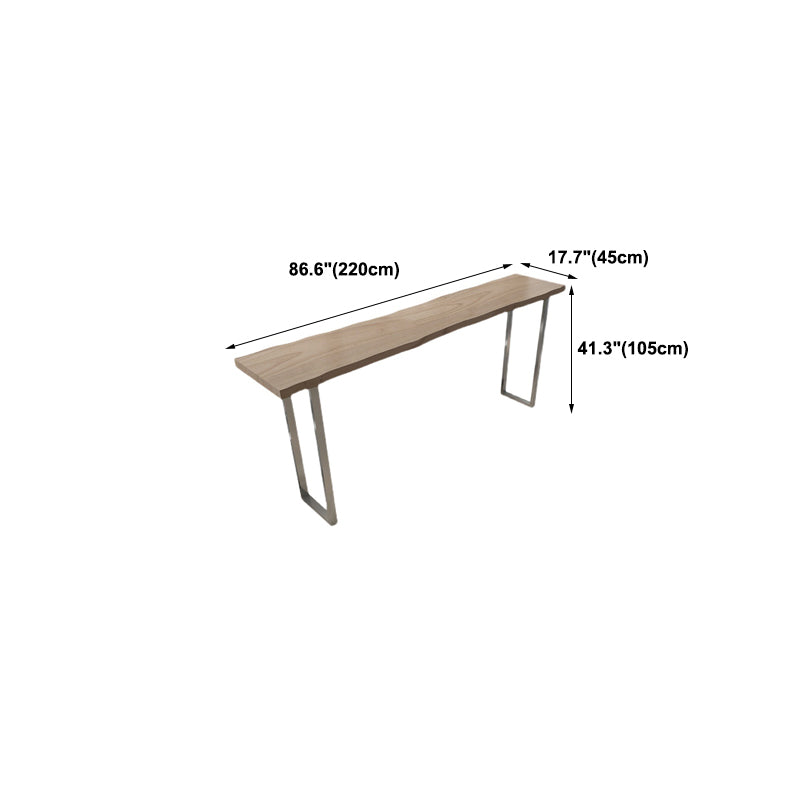 Solid Wood Bar Table Silver and Metal Base Bar Table for Kitchen LivingRoom Coffee Room