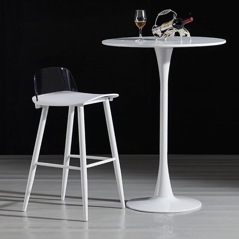 Modern Round Pub Table Fixed Pedestal Bar Height Cocktail Table