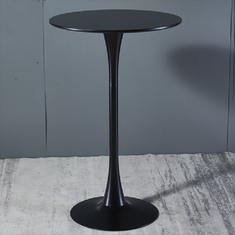 Modern Round Pub Table Fixed Pedestal Bar Height Cocktail Table