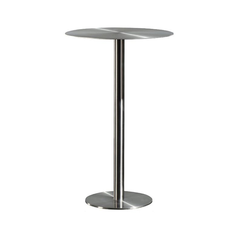 Stainless Steel Round Bar Dining Table Outdoor-Indoor Pedestal Bar Table