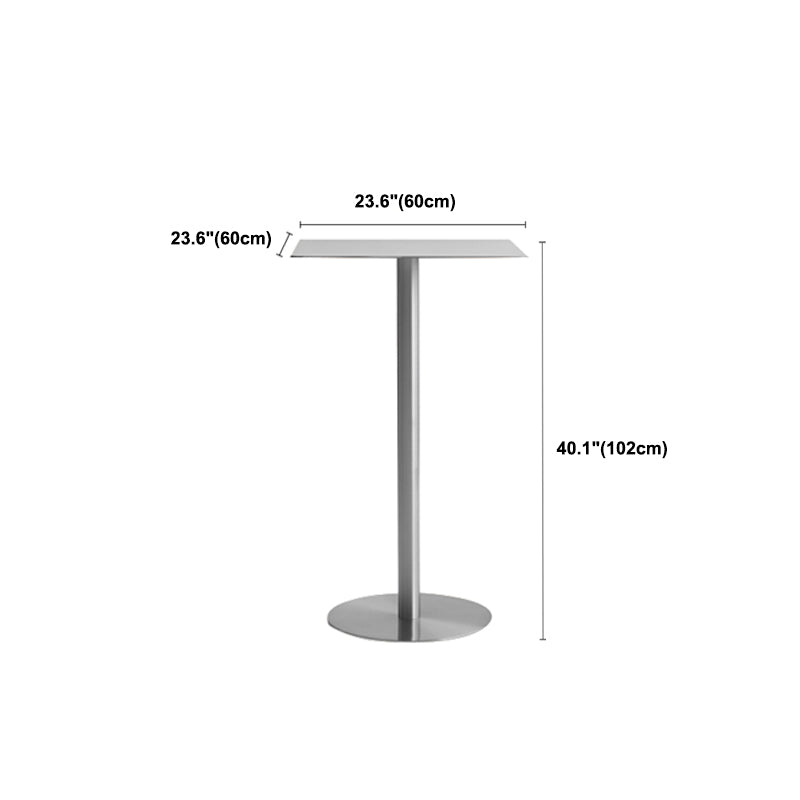 Stainless Steel Round Bar Dining Table Outdoor-Indoor Pedestal Bar Table