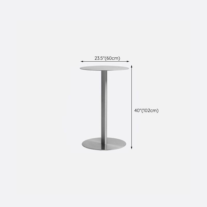 Industrial Stainless Steel Bar Table Silver Round and Square Bar Stool Table