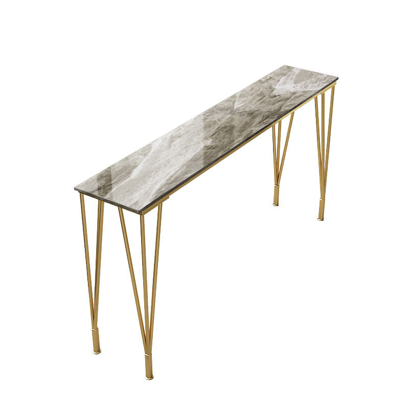 Rectangle Sintered Stone Bar Table Industrial Dining Table with 4 Legs