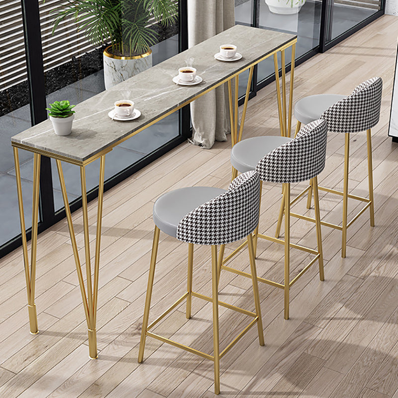 Rectangle Sintered Stone Bar Table Industrial Dining Table with 4 Legs