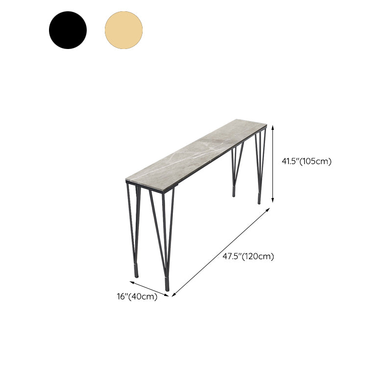 Rectangle Sintered Stone Bar Table Industrial Dining Table with 4 Legs