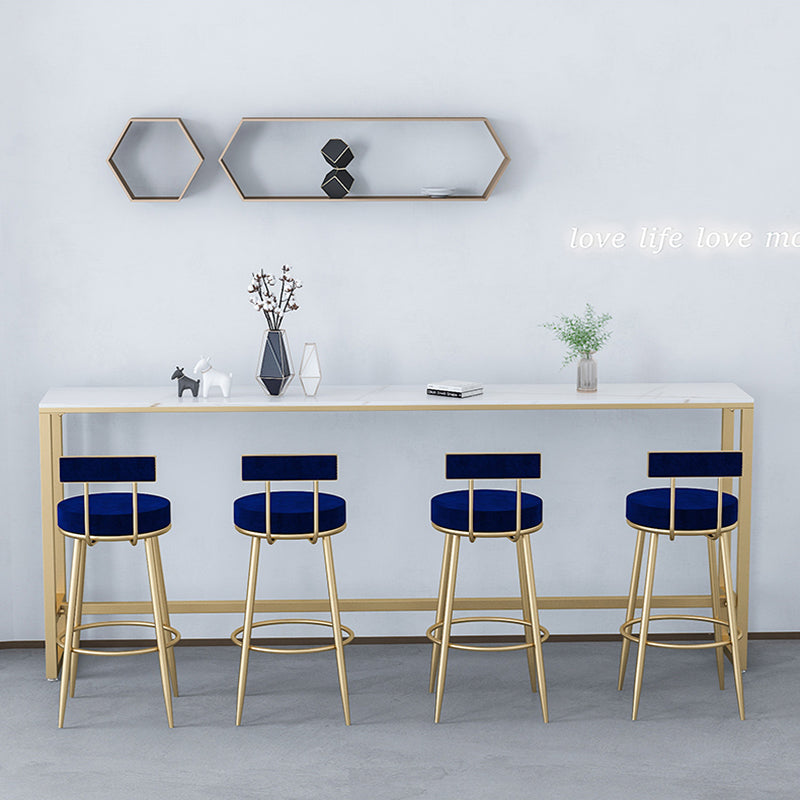 Rectangle Sintered Stone Bar Table Trestle Base Dining Table for Kitchen Living Room