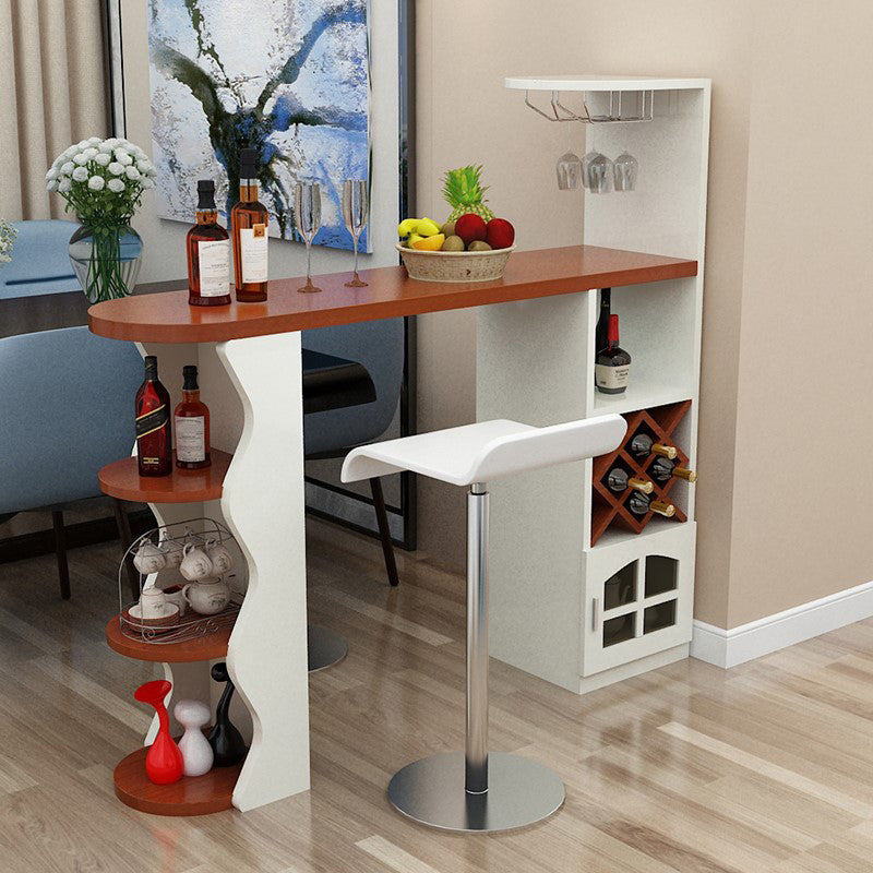 Contemporary Pub Table Specialty 41-inch Bar Table with Wine Rack