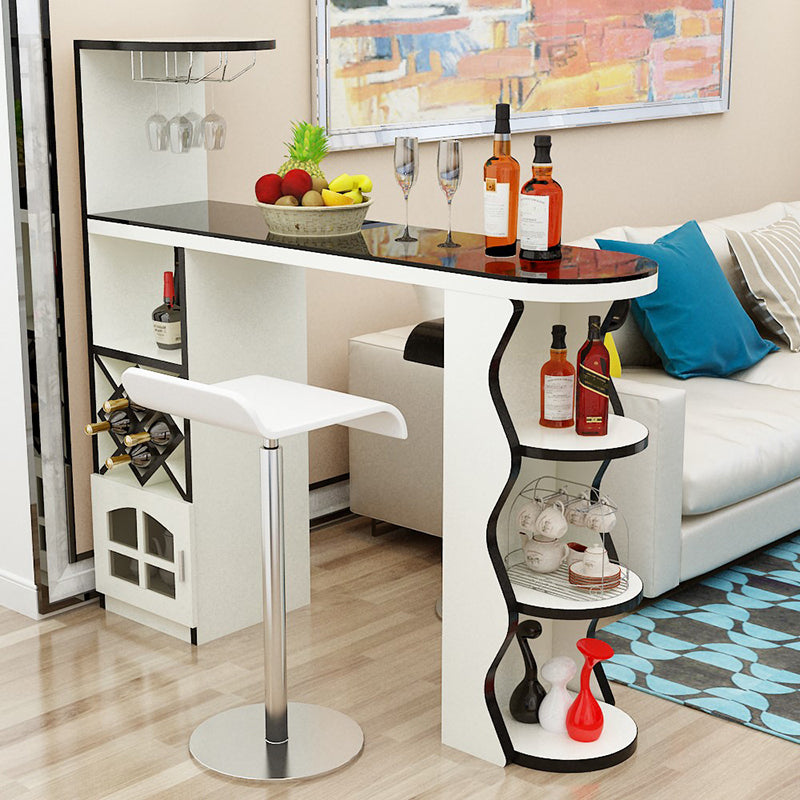 Contemporary Pub Table Specialty 41-inch Bar Table with Wine Rack