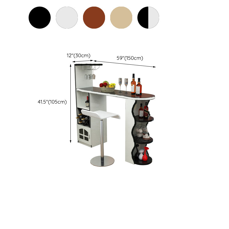 Contemporary Pub Table Specialty 41-inch Bar Table with Wine Rack