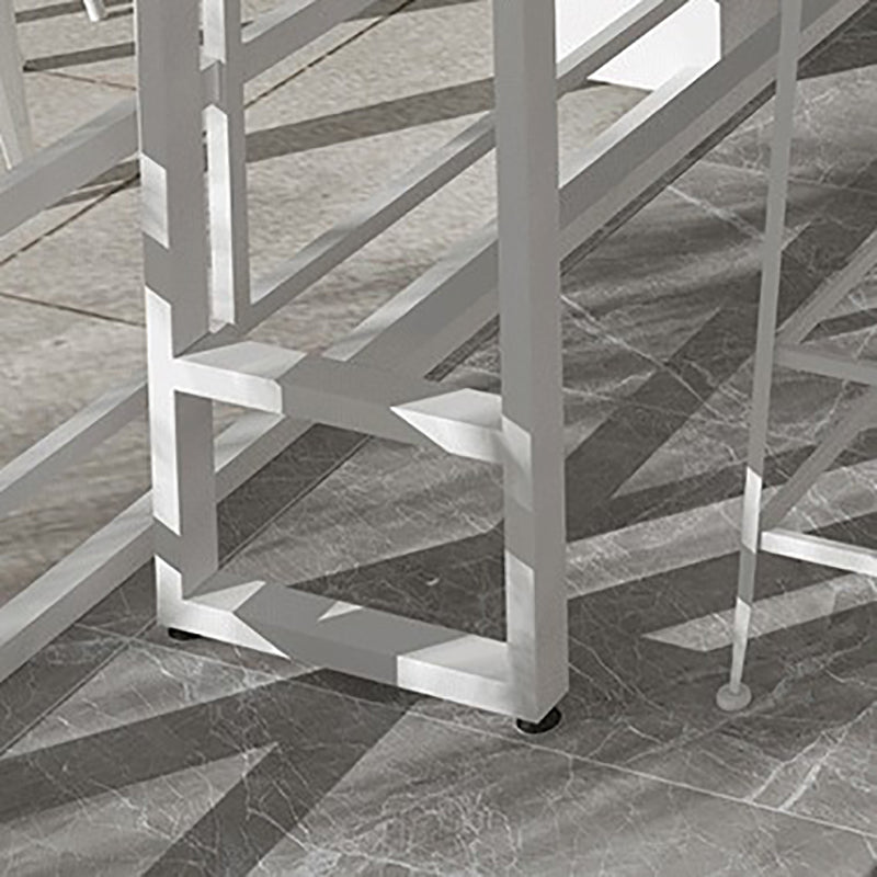 Contemporary Bar Table in Metal and Wood Trestle Base Outdoor Bar Height Table