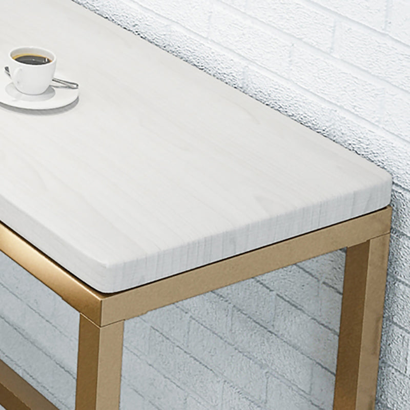 Glam Iron Base Bar Table Indoor Solid Wood Bar Table for Dining Room