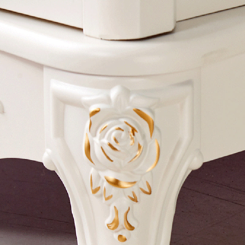 15.74" Wide Accent Chest Modern White Rectangle Chest with Drawers