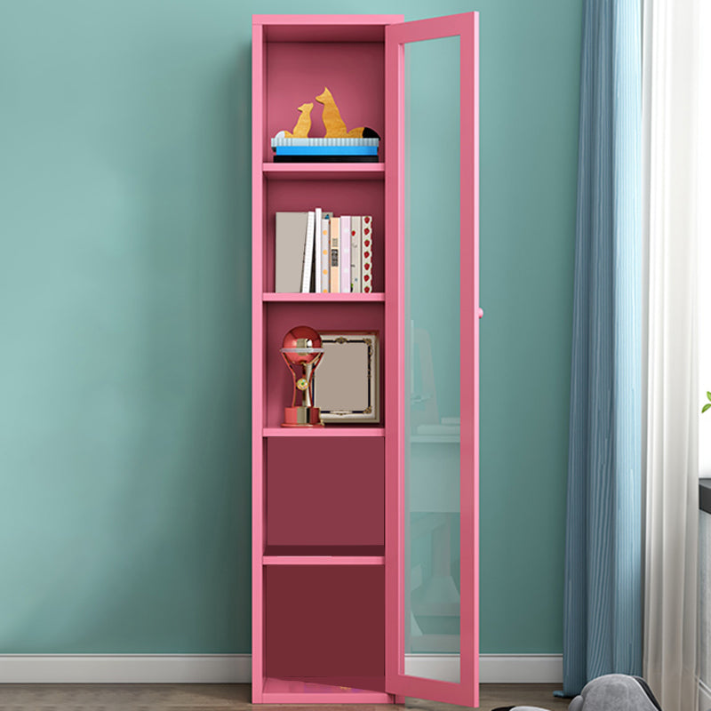 Contemporary Storage Cabinet Antique Finish Side Cabinet with Glass Paned