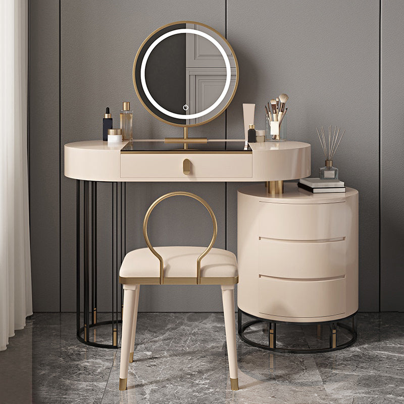 Contemporary Solid Wood Vanity Desk 4 Drawer Vanity Dressing Table