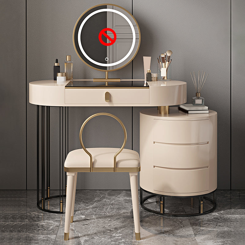 Contemporary Solid Wood Vanity Desk 4 Drawer Vanity Dressing Table