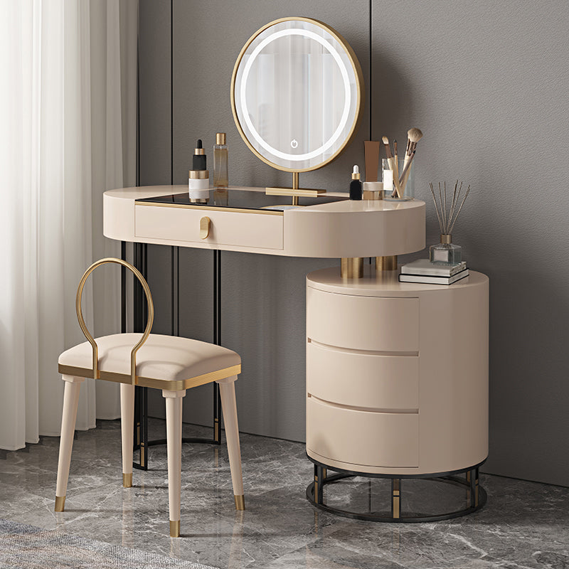 Contemporary Solid Wood Vanity Desk 4 Drawer Vanity Dressing Table