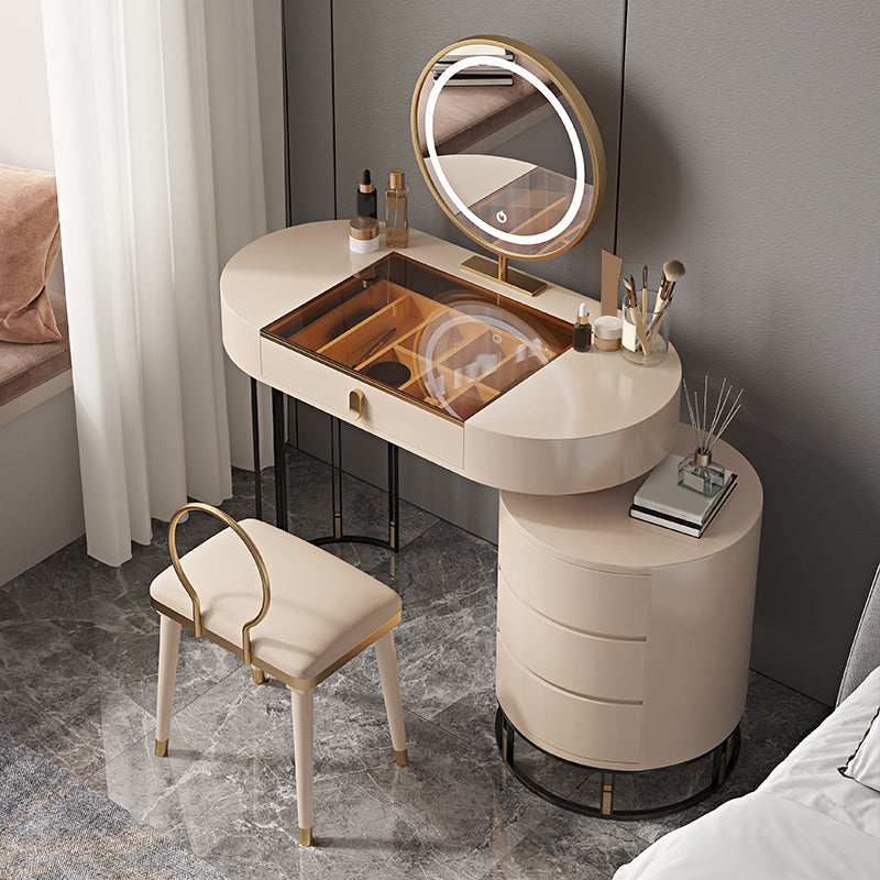 Contemporary Solid Wood Vanity Desk 4 Drawer Vanity Dressing Table