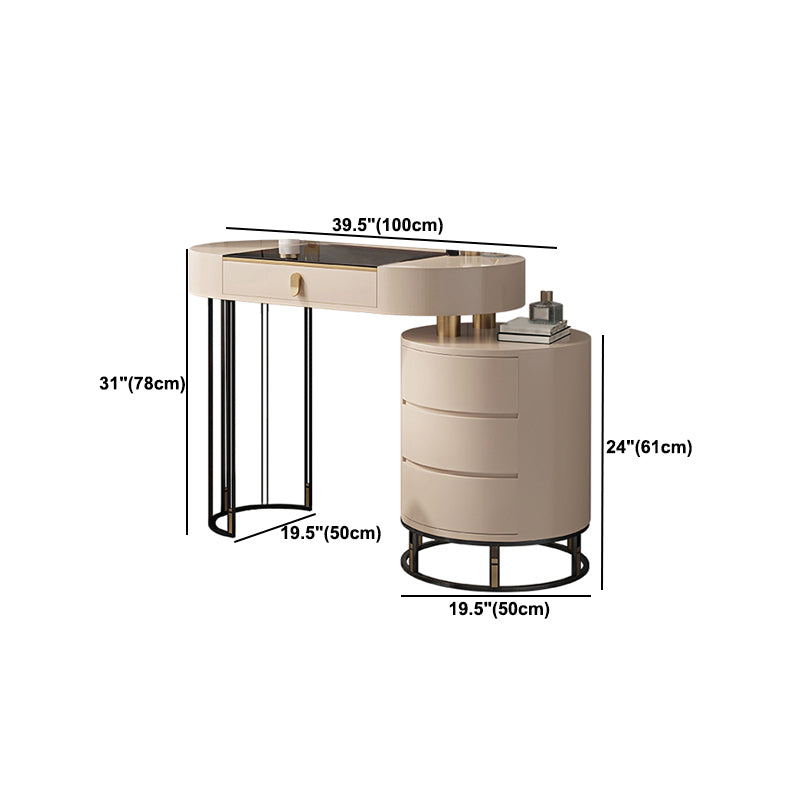 Contemporary Solid Wood Vanity Desk 4 Drawer Vanity Dressing Table