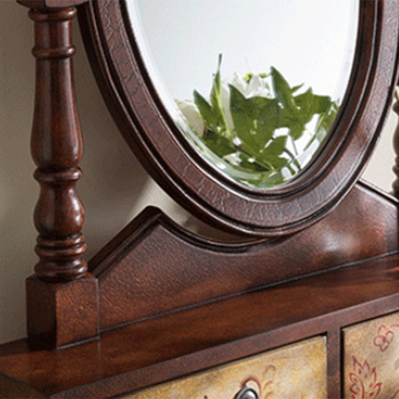 Victorian Vanity Set Solid Wood Drawers Included Makeup Dressing Table With Mirror & Stool