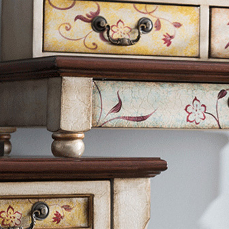 Victorian Vanity Set Solid Wood Drawers Included Makeup Dressing Table With Mirror & Stool