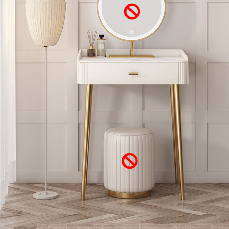 Contemporary White Slate Dresser 31.1-In High Vanity Dressing Table Set with Drawers