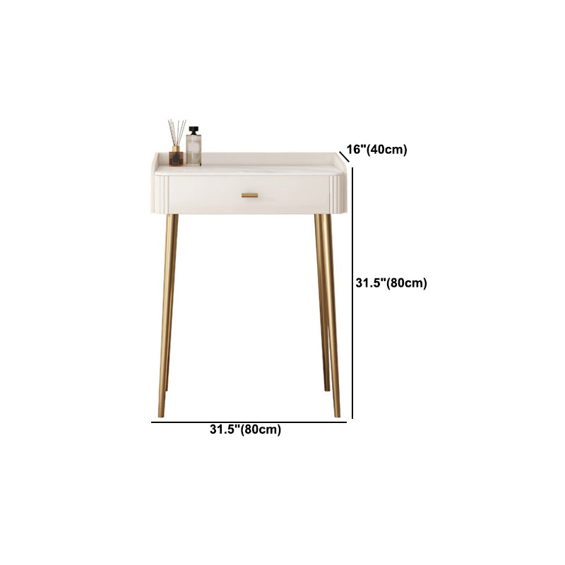 Contemporary White Slate Dresser 31.1-In High Vanity Dressing Table Set with Drawers