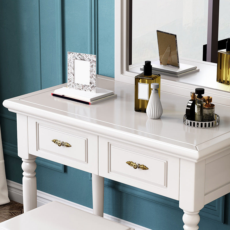 2 Storage Drawers & Mirror Vanity Set Victorian Wood Dressing Table