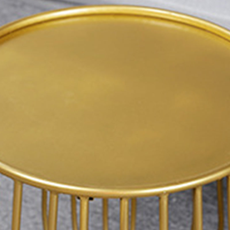 Mid-century Modern Round Iron Coffee Table, Frame Base Coffee Table